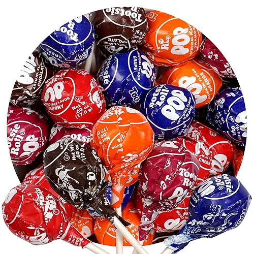 Classic Roll Pops with Chocolate Center Lollipops, 1lb Bulk Bag (Approx 22 Count), Original Assorted Fruit Flavors, The Hampton Popcorn & Candy Company - 1 Pound
