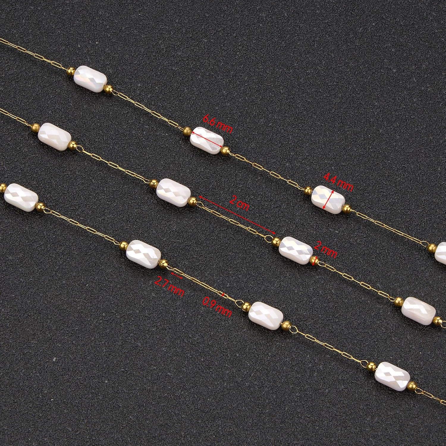 UMAOKANG 4 Meters Gold Plated Stainless Steel Jewelry Chain Roll Diamond Cut Beige Crystal Chains Bulk with Jump Rings Lobster Clasps - Image 3