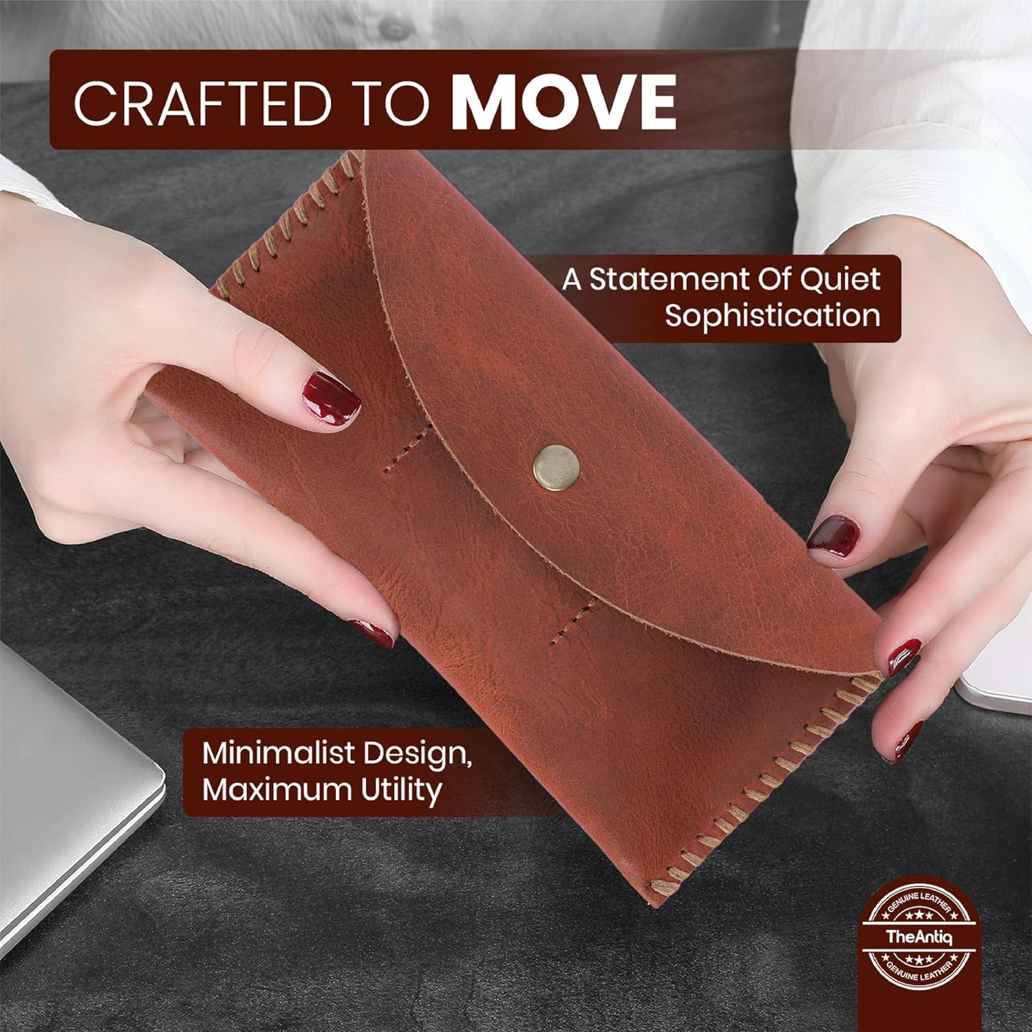 Genuine Leather Currency Pouch for Men & Women – Travel Money Organizer with 3 Card Slots | Handmade Leather Cash Wallet & Dollar Bill Holder – Slim Travel Money Bag - Image 8