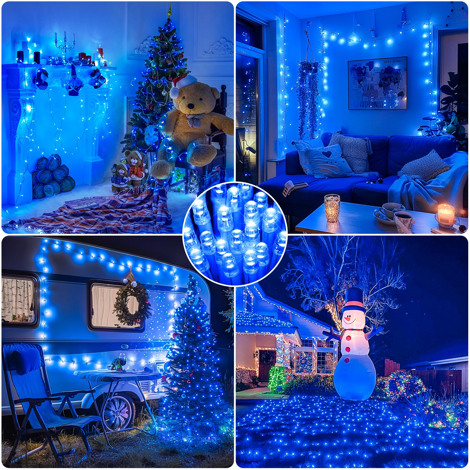 Amazon.com: JMEXSUSS Blue Christmas String Lights Indoor Outdoor