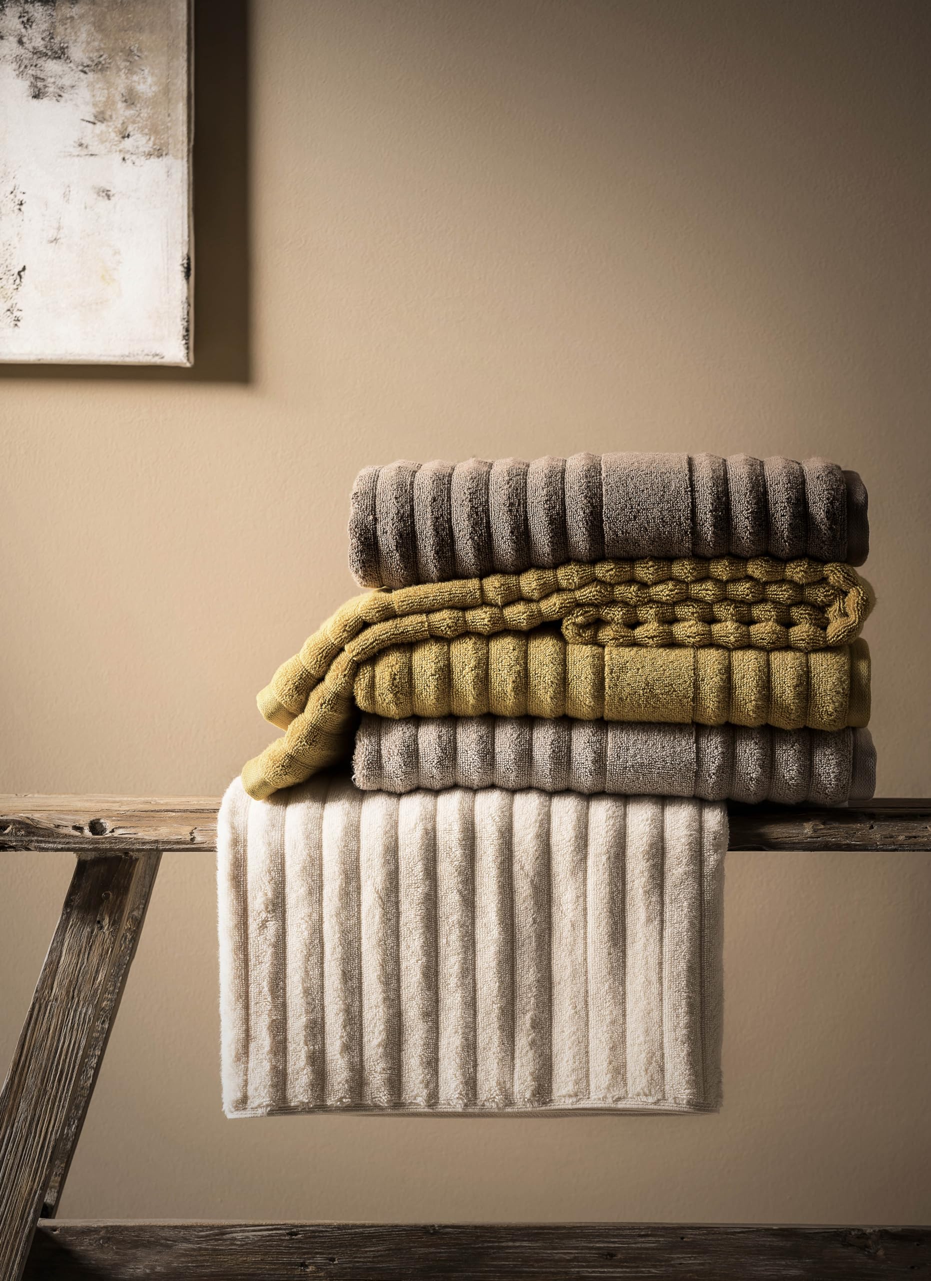 liebling Badetuch Luxus Bio Baumwolle, Serie Marseille, 770 gr. / m², 100 x 150 cm, Ökotex, 60 Grad, saugstark, schnelltrocknend, Farbe: senf