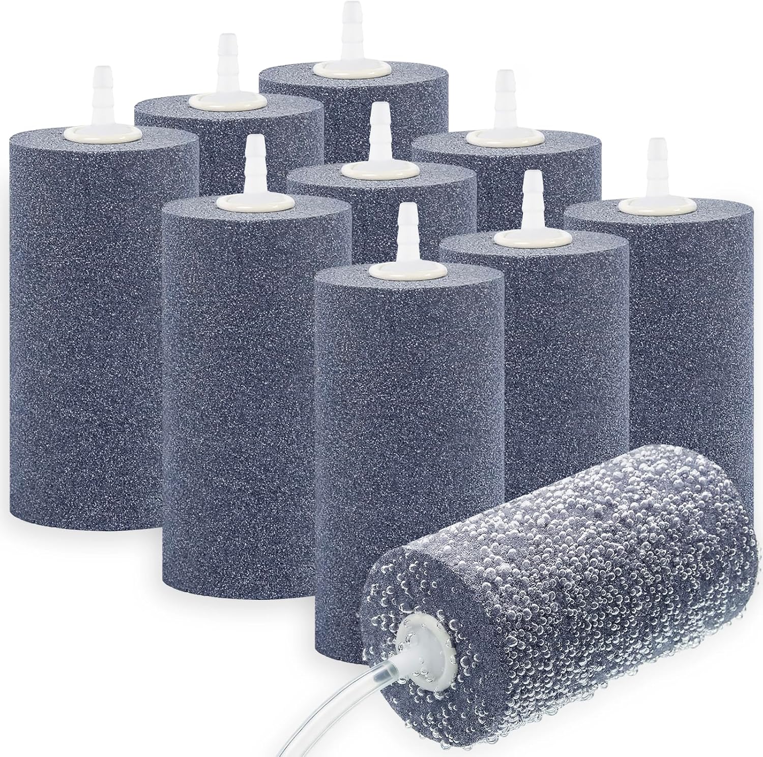 10 Pieces 4 Inches Large Air Stone Bar Bubble Diffuser Set, Cylinder Aerator Bubble Diffuse for Large Fish Tank, Aquarium, Ponds