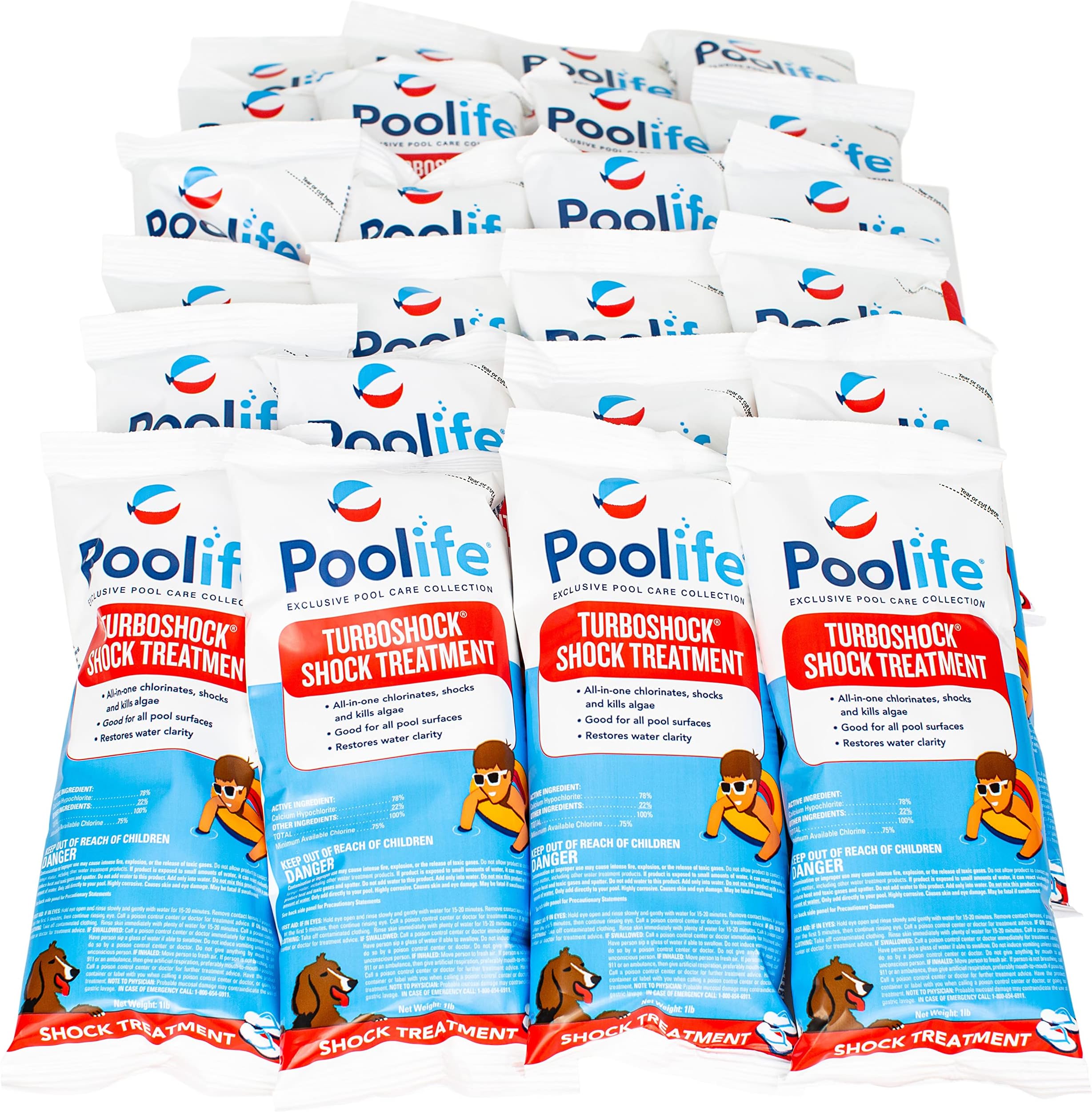 Amazon.com : POOLIFE Turbo Shock 1 Lbs Bags (24) : Patio, Lawn & Garden
