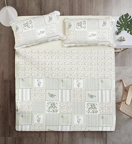 Miniatura 159 de Brilliant Sunshine Juego de edredón de 3 piezas con 2 fundas de almohada, colcha reversible suave y ligera, para todas las estaciones, Gris