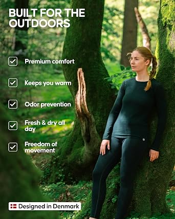 DANISH ENDURANCE Merino Wool Leggings Women, Women's Thermal Underwear Bottom, Base Layer Womens Leggings for Winter