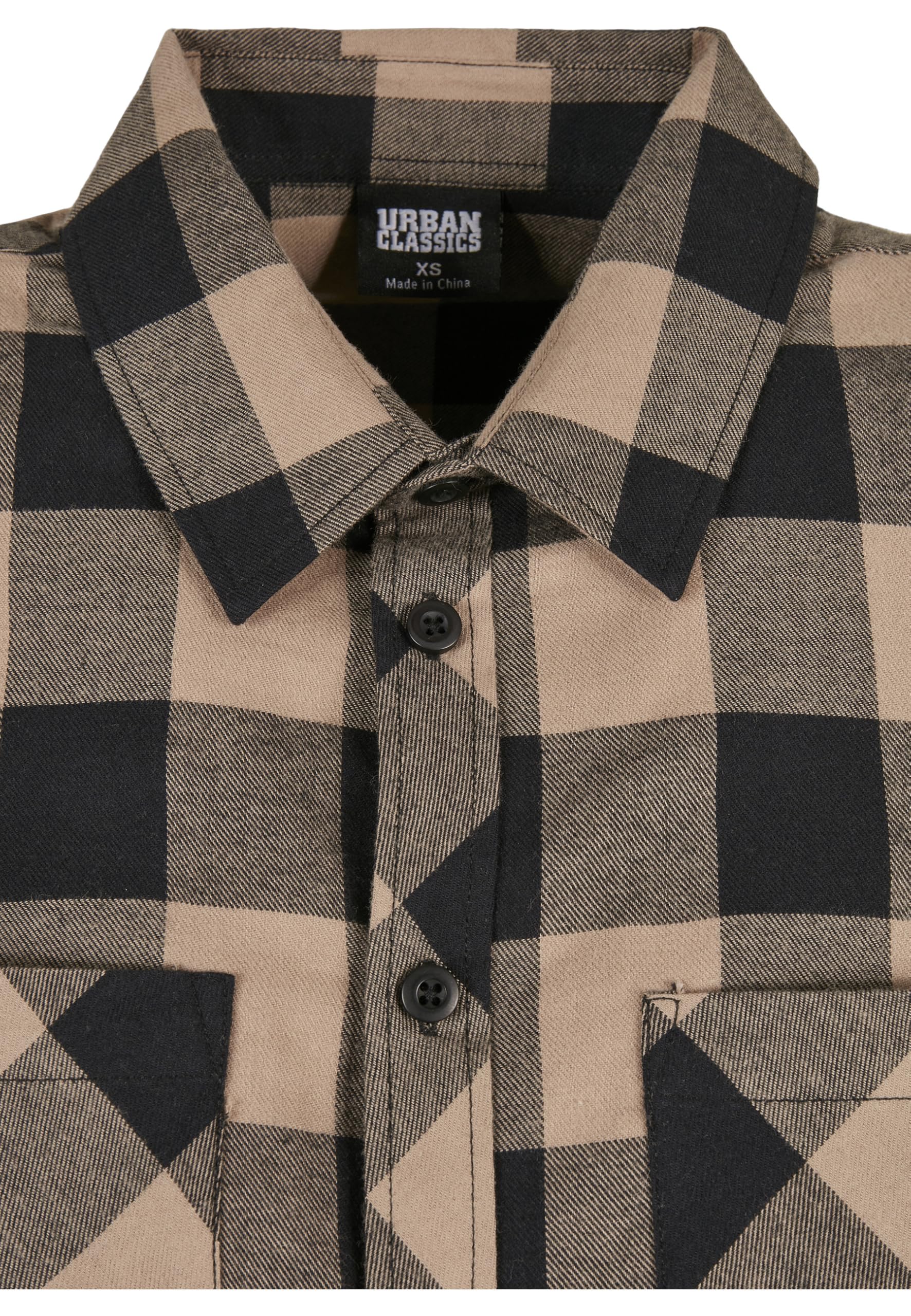 Urban Classics Damska koszula flanelowa w kratk?, Czarny/Softtaupe, XL