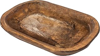MAINEVENT Decorative Bowl Home Decor Approx 10x14 Inch, Wooden Dough, Wooden Wood Dining Room Table Centerpiece Decor Wood Bowl Key Decorative Centerpiece Baguette Bowl Made in USA