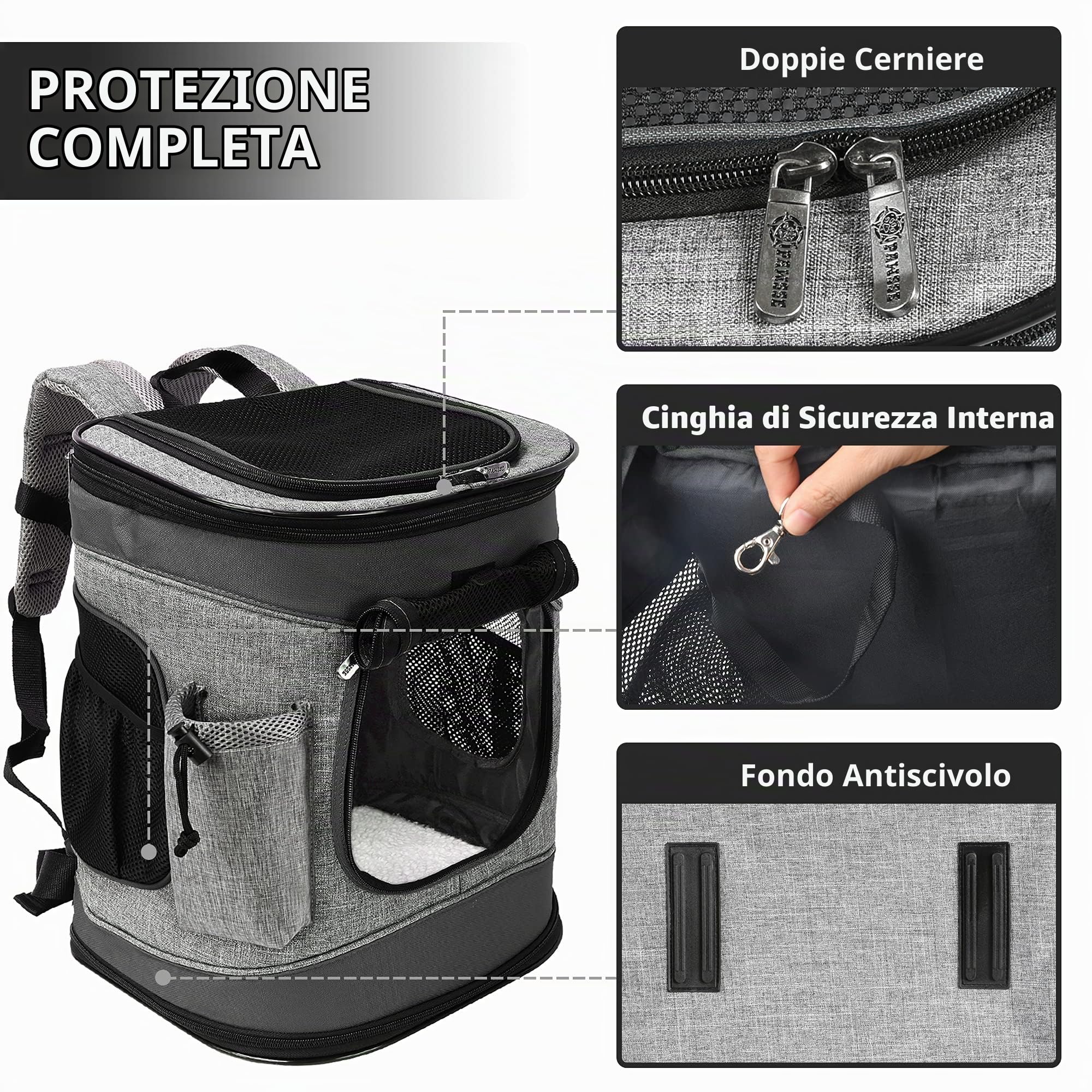 Kato Tirrinia Pet Dog Carrier Zaino, Pet Carrier Bag con Rete per Cani Medi Gatti, 1.5lbs Cucciolo Zaino Carrier Borsone Portatile per All'aperto