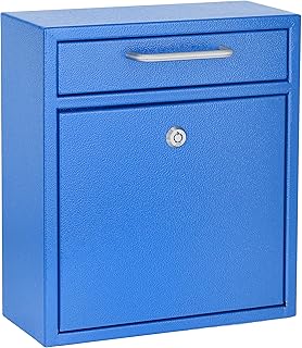 AdirOffice Wall Mount Mailbox - Mailbox with Lock and Keys- Durable Wall Mounted Locking Mailbox and Cash Drop Box for House, Apartments and Bussiness After Hours Deposits