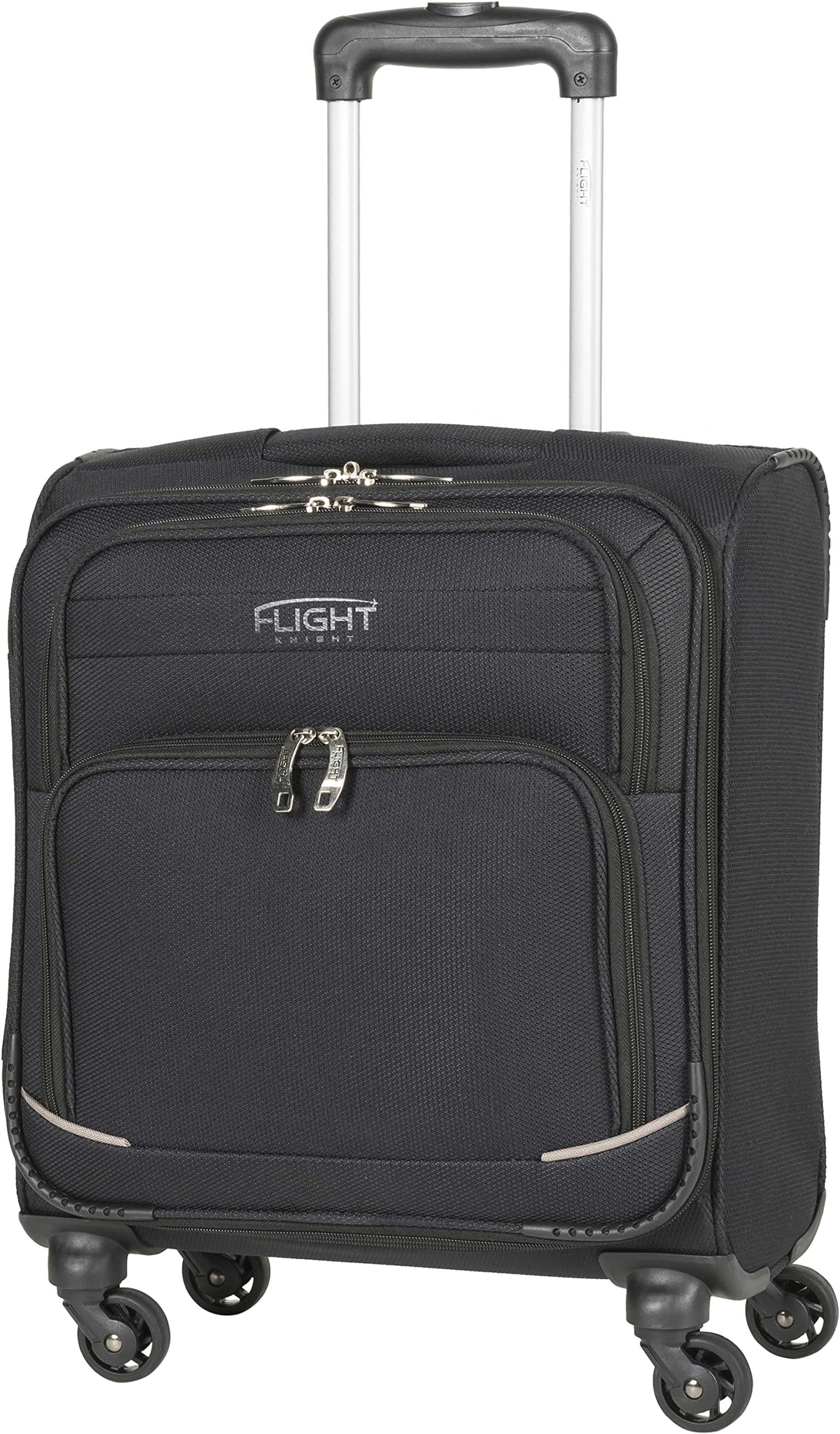 Flight Knight Lightweight 4 Wheel 300D Soft Case Suitcases Compatible with for Vueling, RyanAir, EasyJet, BA, TUI Fly Cabin & Hold Luggage Options Approved for 78 Airlines!