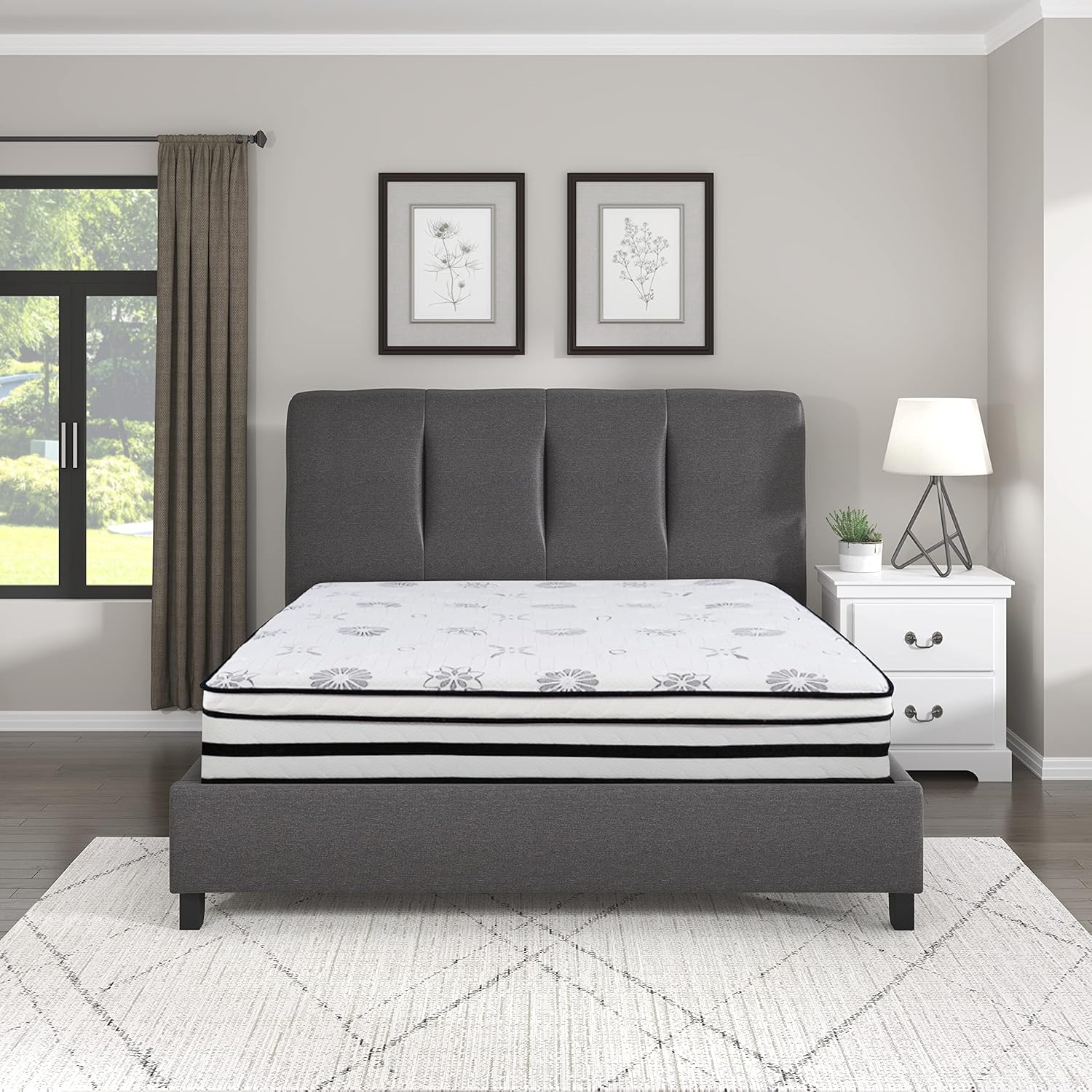 Lexicon Warnell 12-Inch Hybrid Mattress, Full, White