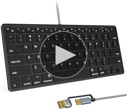 Amazon.com: Ultra-Slim Wired Keyboard for Apple, USB & Type-C