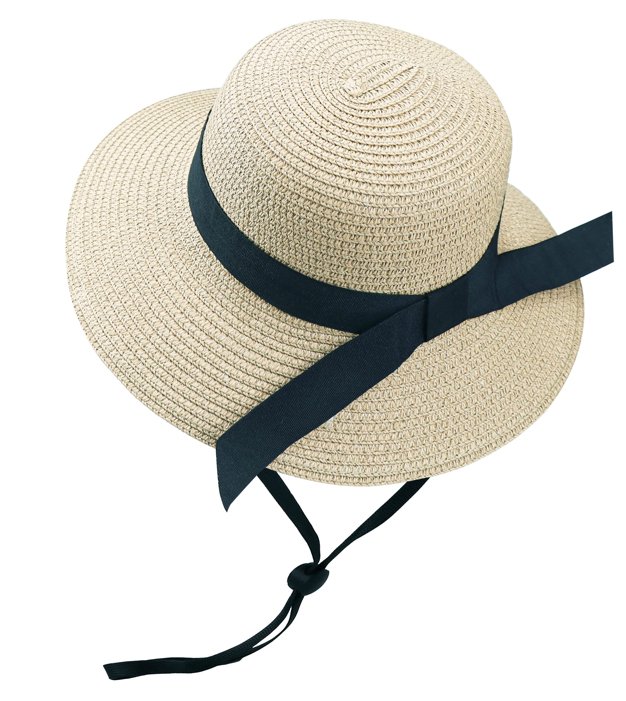 Eohak Fashion Sun Protection for Beach Summer Sombreros de Sol, Beige Grande, 9-17 Años para Niñas