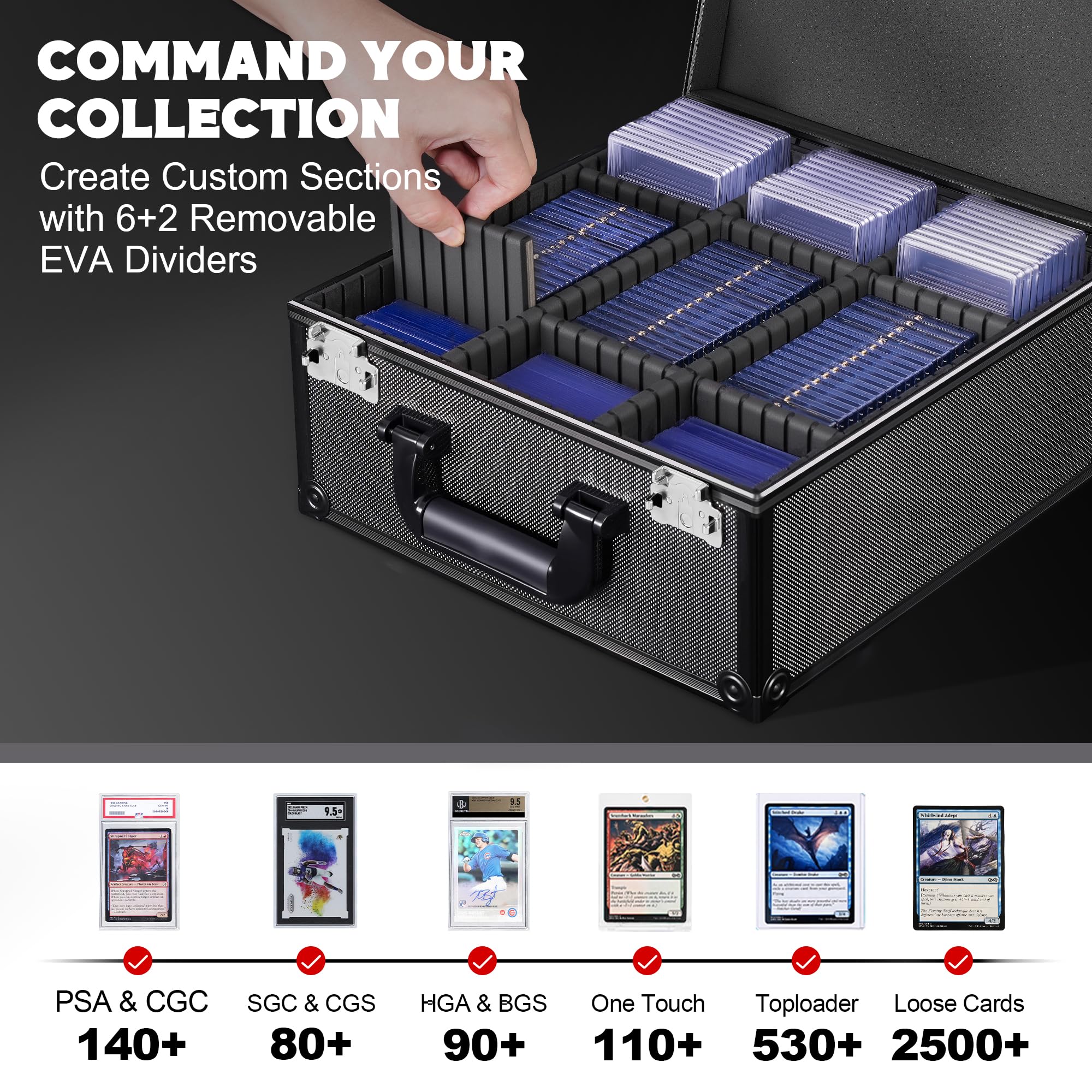 Kabinka Graded Card Storage Box, Trading Card Storage Case Holds