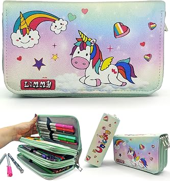 Limmy Unicorn  eker Temal  Kalemkutu Modelist Kalem Kutusu Vegan Deri   B lmeli Kalemlik
