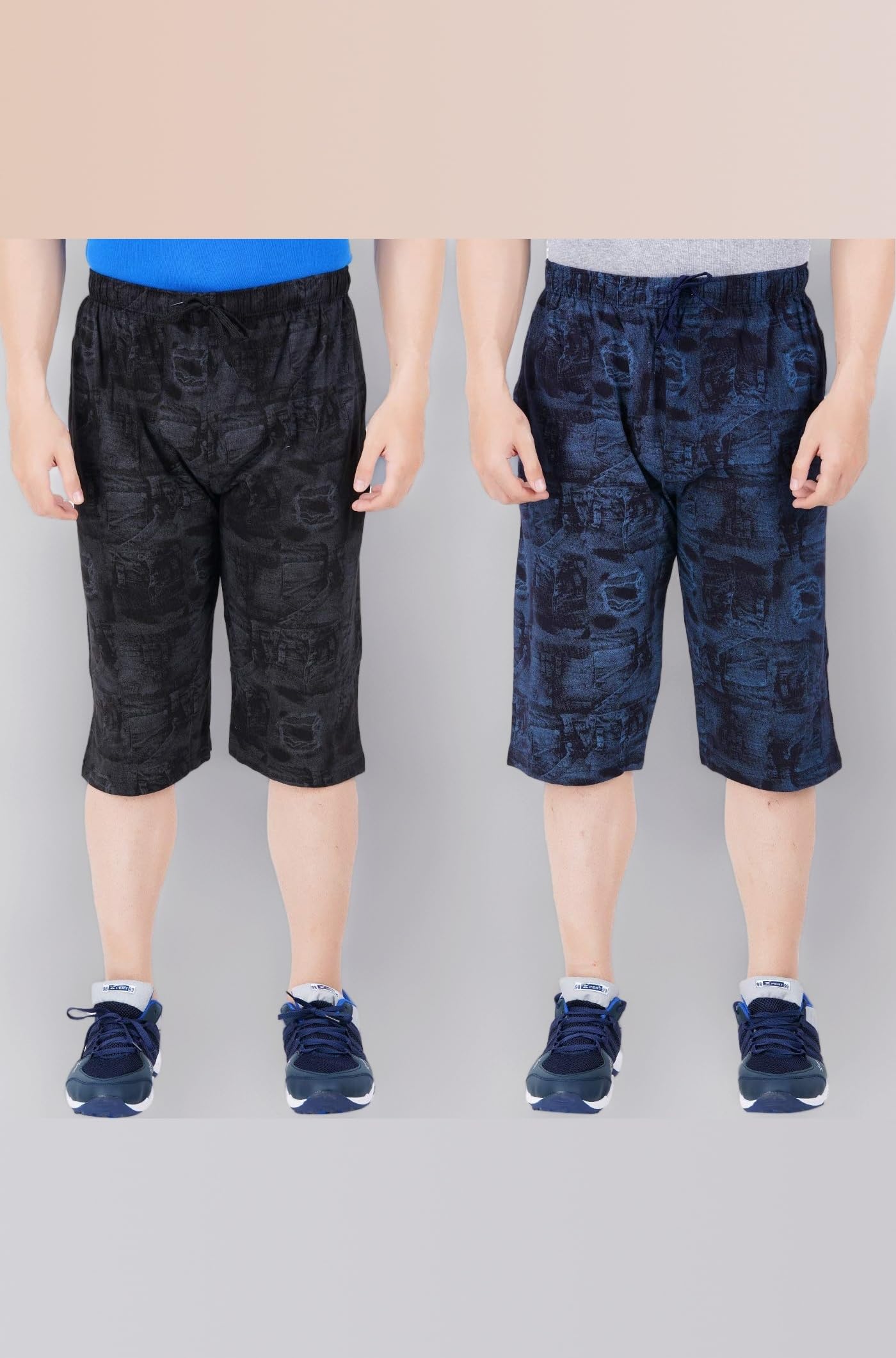 Men's Regular Fit Printed Three Fourth Capri