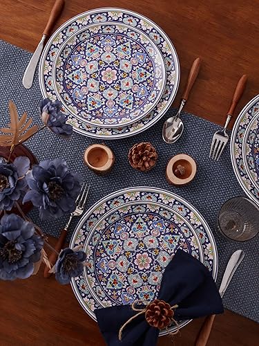 Miniatura 10 de Bico Havana - Juego de 4 platos de ensalada, de cerámica, de 8.75 pulgadas, aptos para microondas y lavavajillas