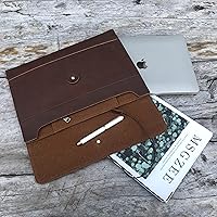 Vista 21 de Vintage pu Leather 13.5" Certificate File Sleeve Case Business Manila Clutch Envelope Bag Office Documents Folder (Army Green)