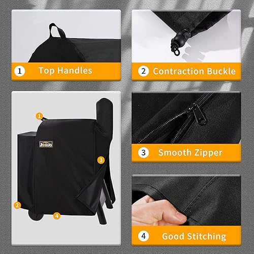 Miniatura 10 de Cubierta de parrilla para Traeger Ironwood 650, resistente al agua, cubierta de parrilla de pellets de madera, cubierta de parrilla de longitud