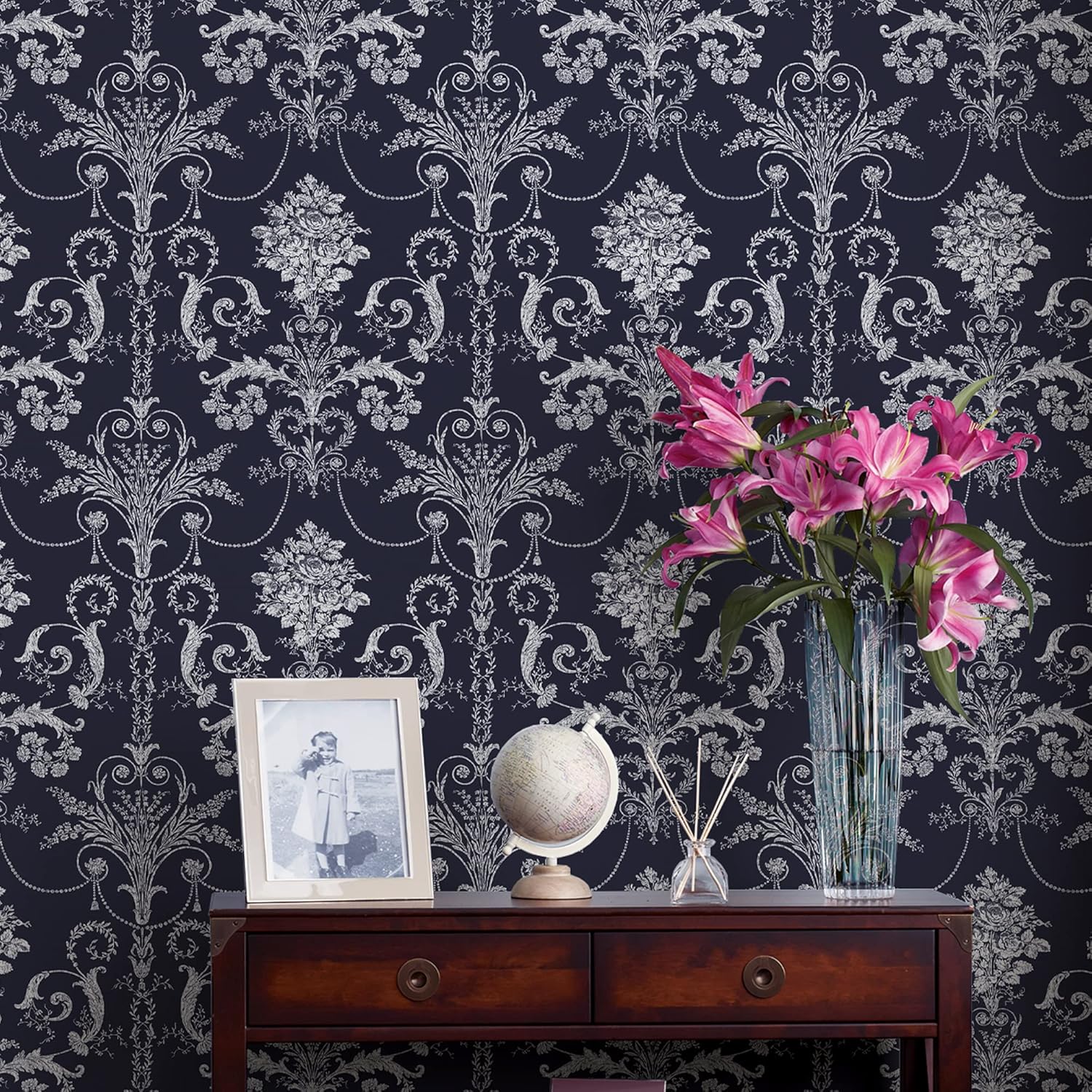 Laura Ashley Josette Midnight Wallpaper