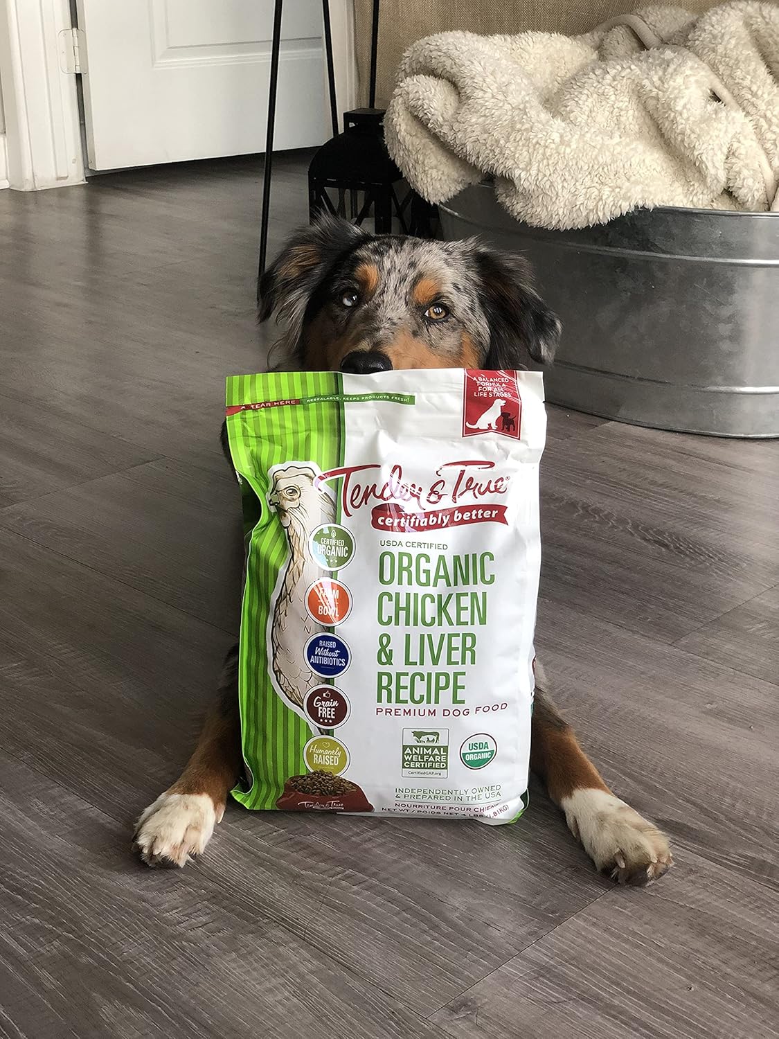 Tender & True Organic Chicken & Liver Recipe Dog Food, 4 lb