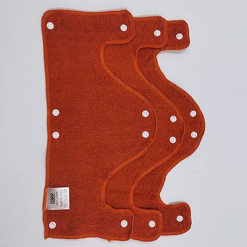 Miniatura 2 de Banda para el sudor de gran color naranja, reutilizable, lavable, forro de algodón de rizo a presión, 9 unidades por paquete