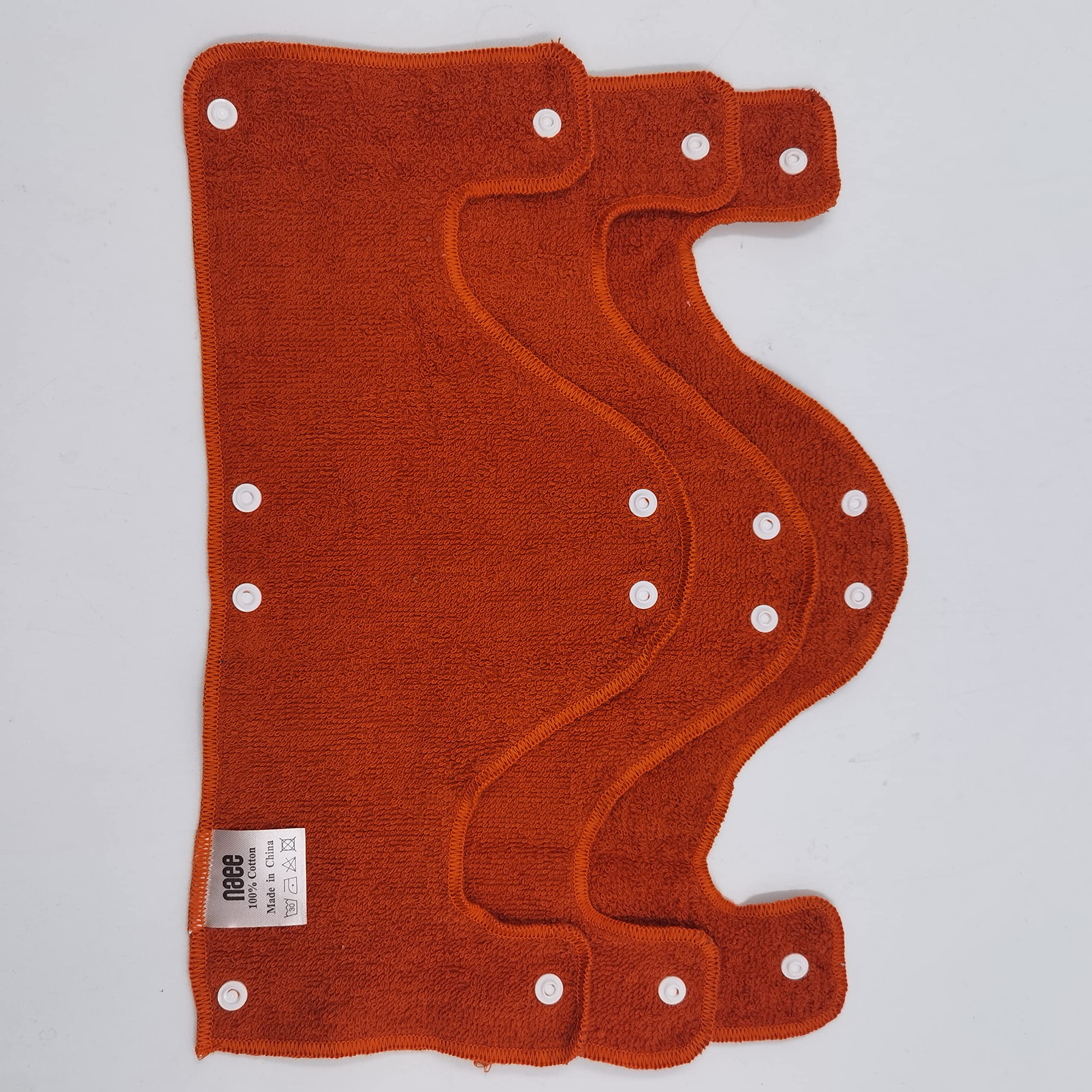 Big Orange - Fascia per il sudore, riutilizzabile, lavabile, in spugna di cotone, con chiusura a scatto, 6 pezzi per confezione