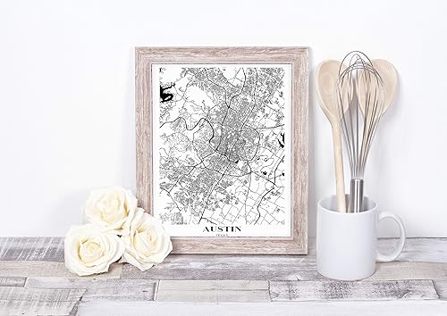 Miniatura 3 de Austin TX City Map Wall Art - 11x14" UNFRAMED Print - Modern, Minimal, Black And White Austin, Texas Wall Decor - Austin Texas Gifts For Women And