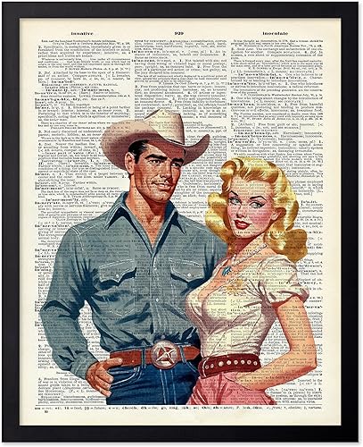 Miniatura 80 de Poster Master Póster artístico de diccionario, estampado retro de vaquero y caballo, arte del salvaje oeste, arte occidental, arte moderno, regalo