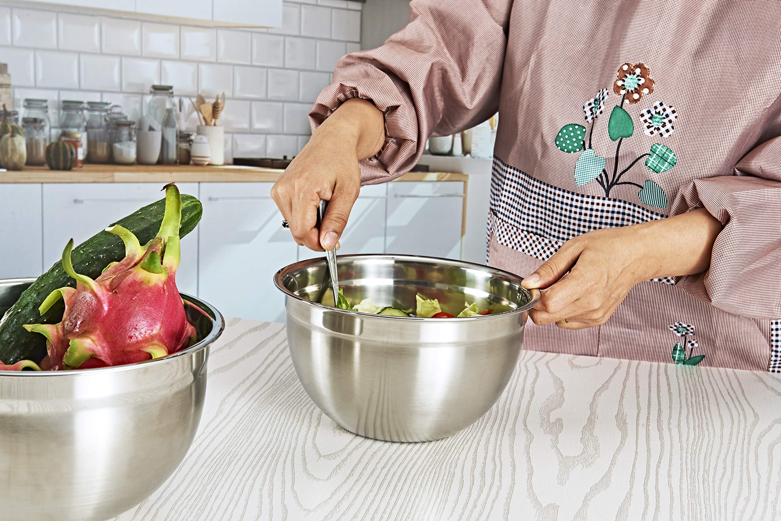 Cuenco de mezcla VITASUNHOW de acero inoxidable, duradero y resistente al óxido, fácil agarre y diseño de estabilidad, versátil para cocinar, hornear, preparar y almacenar alimentos. (20 cm)