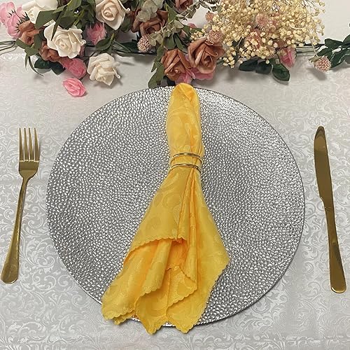 Miniatura 3 de CN.JIAHE Platos de carga plateados de burbujas de 13 pulgadas, juego de 8, platos de carga para cena, boda, fiesta, decoración de eventos. (plateado)