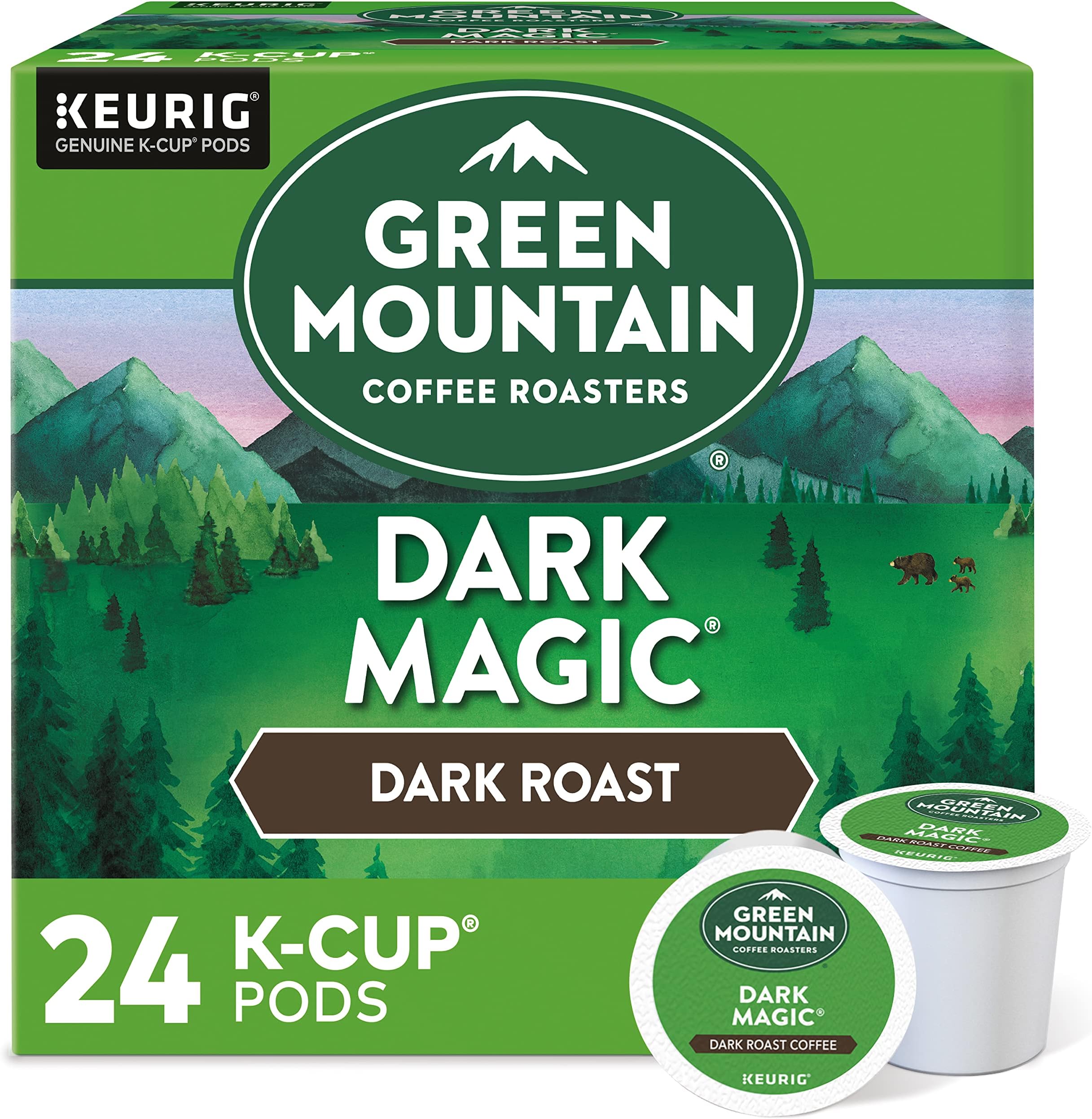 Green Mountain Coffee Roasters Dark Magic, Single-Serve Keurig K-Cup Pods, Dark Roast Coffee, 24 Count