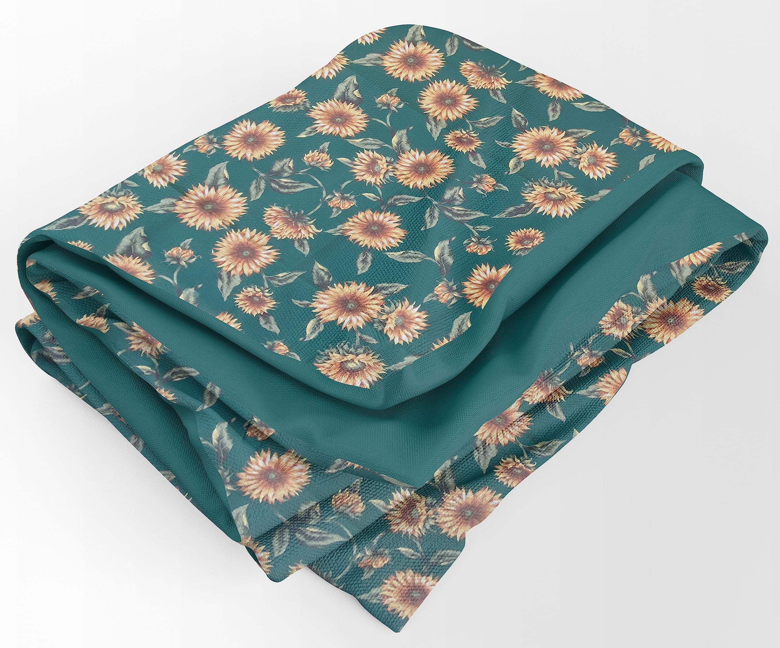Tende da Esterno per Balconi, Gazebo da Sole con Anelli Termiche parasole (145X290 CM, GIRASOLE CON RETRO TINTA UNITA VERDE)