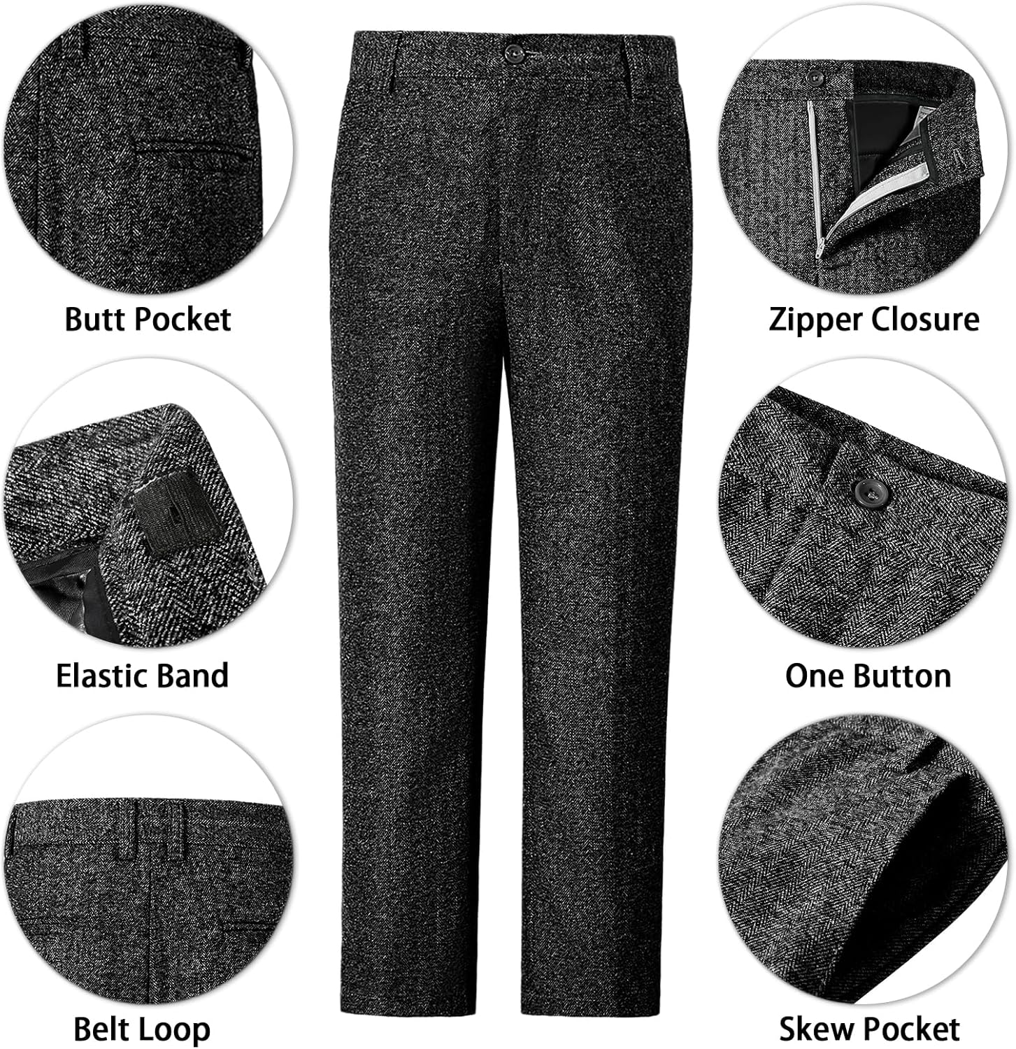 Tweed Boys Suit Retro Herringbone Tuxedo Suits 4 Pcs Dress Blazer Vest Pants Tie Set Wedding Party Outfit