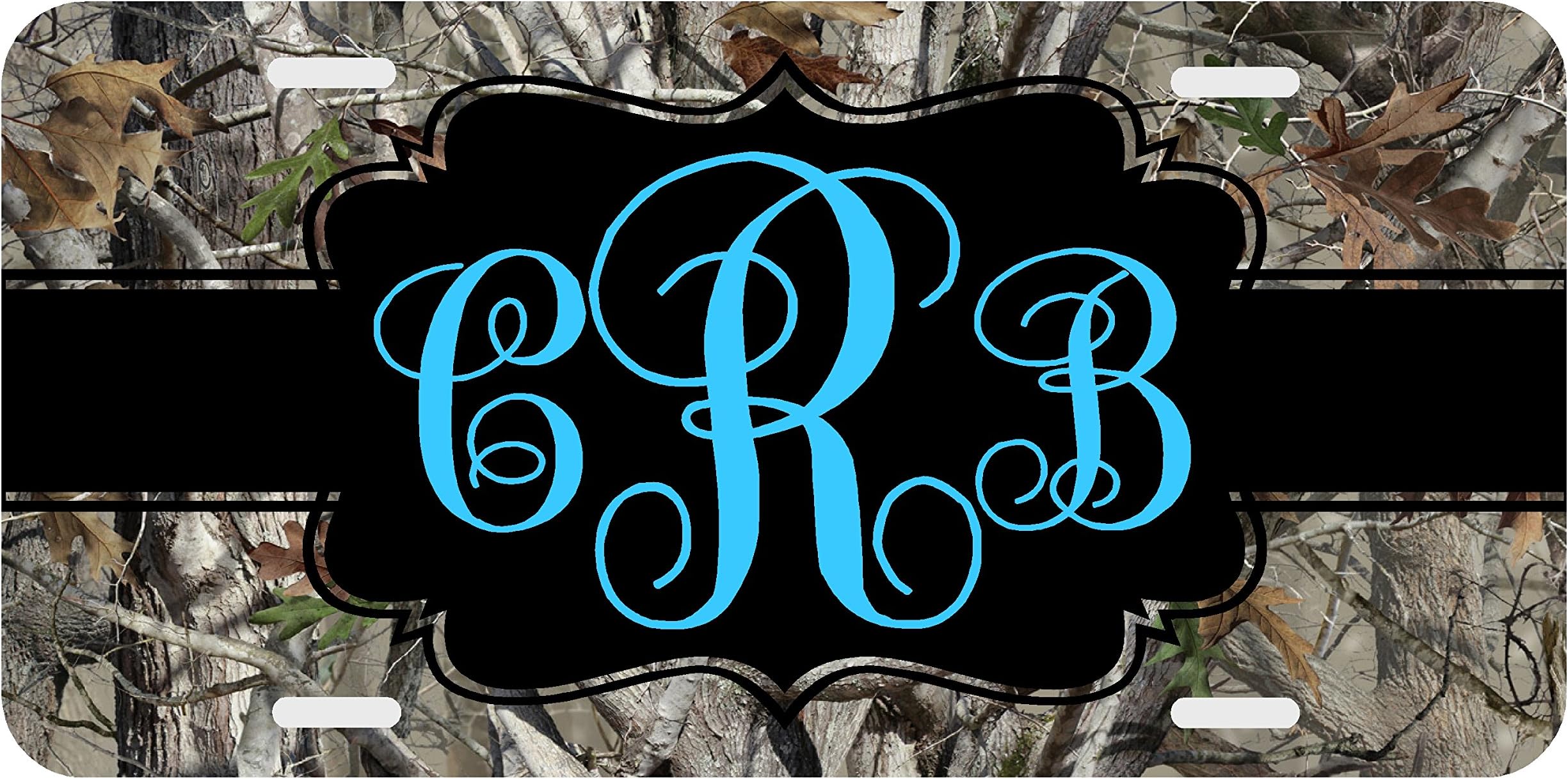 Camo Turquoise Personalized Monogrammed License Plate Auto Car Tag