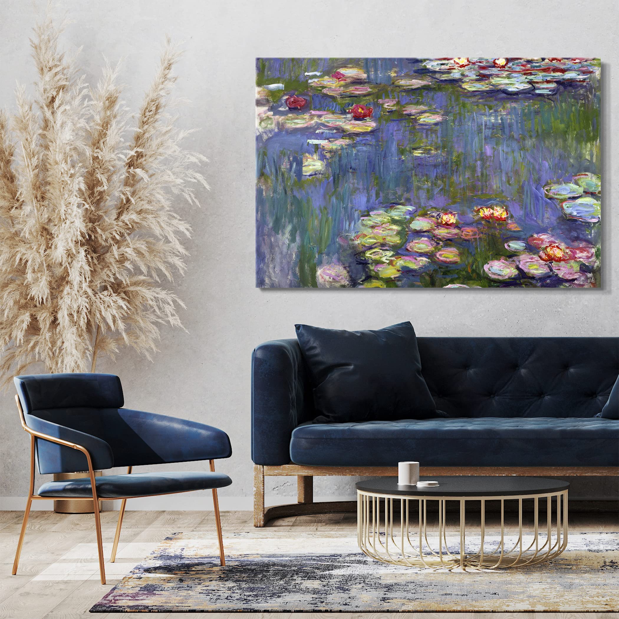 Printed Paintings Leinwand (120x80cm): Claude Monet - Seerosen