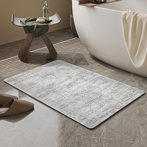 Miniatura 45 de Alfombra de Baño, Goma Antideslizante de Secado Rápido Absorbente Alfombras de Baño Delgadas que Caben Debajo de la Puerta Alfombras de Piso de