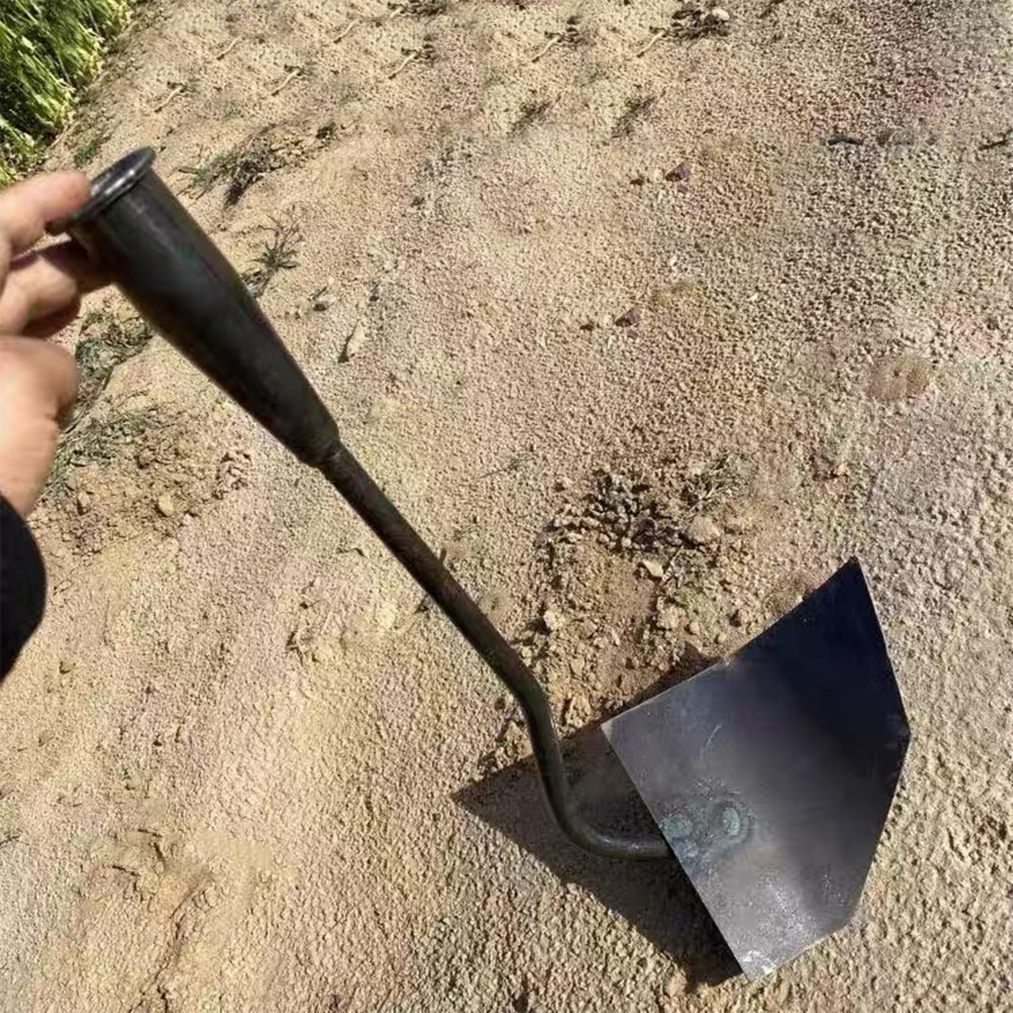 ABCISI Soil Turning Hoe: Triangle Garden Hoe Tool, Hardened All-Steel Hand Plow Gardening Hoes for Manuring Weeding Planting Digging Soil Leveling