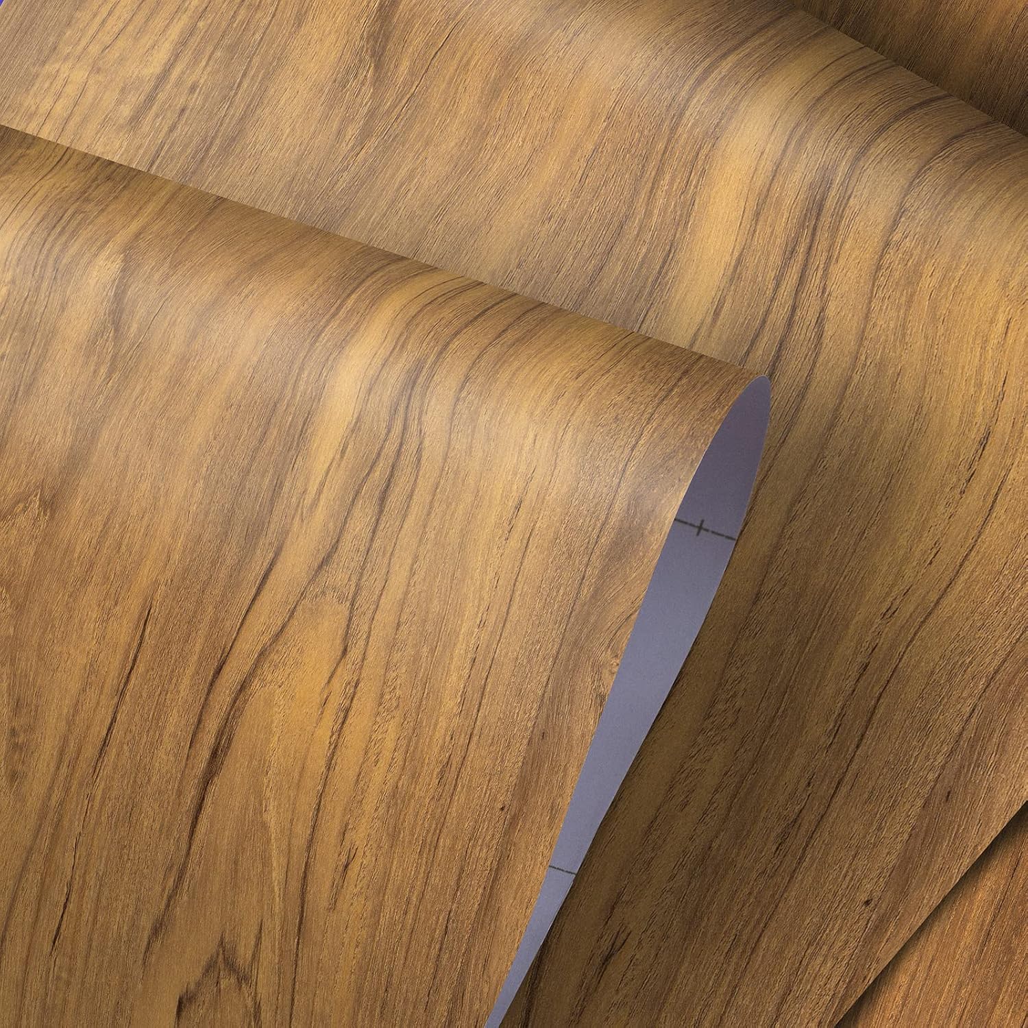 24"×200" Brown Gray Wallpaper Peel and Stick Wood Grain Contact Paper, Waterproof Self-Adhesive Removable Rustic Bamboo Oak Texture, Thick Vinyl Wrap Modern for Furniture Kitchen Cabinet