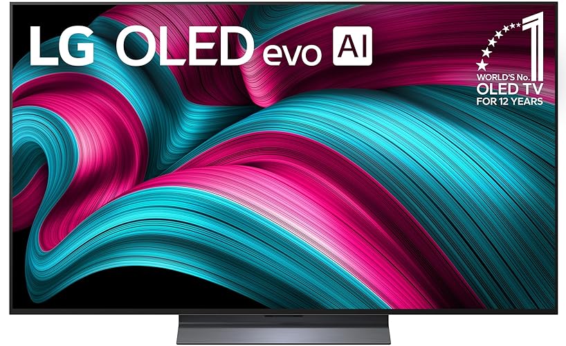 LG 55-Inch Class OLED evo AI 4K C5 Series Smart TV w/Dolby Atmos, Dolby Vision, HDR10, AI Super Upscaling 4K, Filmmaker Mode, Wow Orchestra, Alexa Built-in (OLED55C5PUA, 2025) - 55 Inches - TV Only