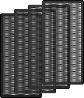 MoKo 120 x 240mm PC Case Magnetic Dust Mesh Filter, 0.5mm PVC Mesh Hole Computer Cooler Fan Dust Filter, Magnetic Frame Dustproof Mesh Filter Cover Fan Filter Grills for Computer PC Case - 4PCS