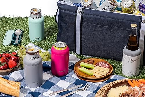 Miniatura 3 de Ello Koozie de acero inoxidable  Enfriador de latas aislado mantiene 12 onzas, 16 onzas, latas delgadas y botellas de vidrio frías  Soporte de metal