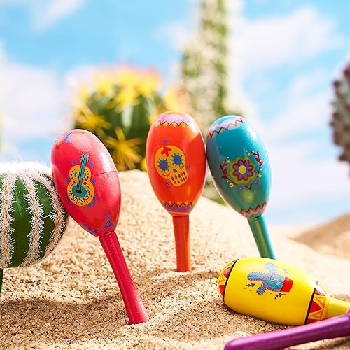 Miniatura 8 de JOYIN 24 piezas de mini regalos musicales de madera del Cinco de Mayo para fiestas de cumpleaños, decoraciones de fiesta mexicana, accesorios