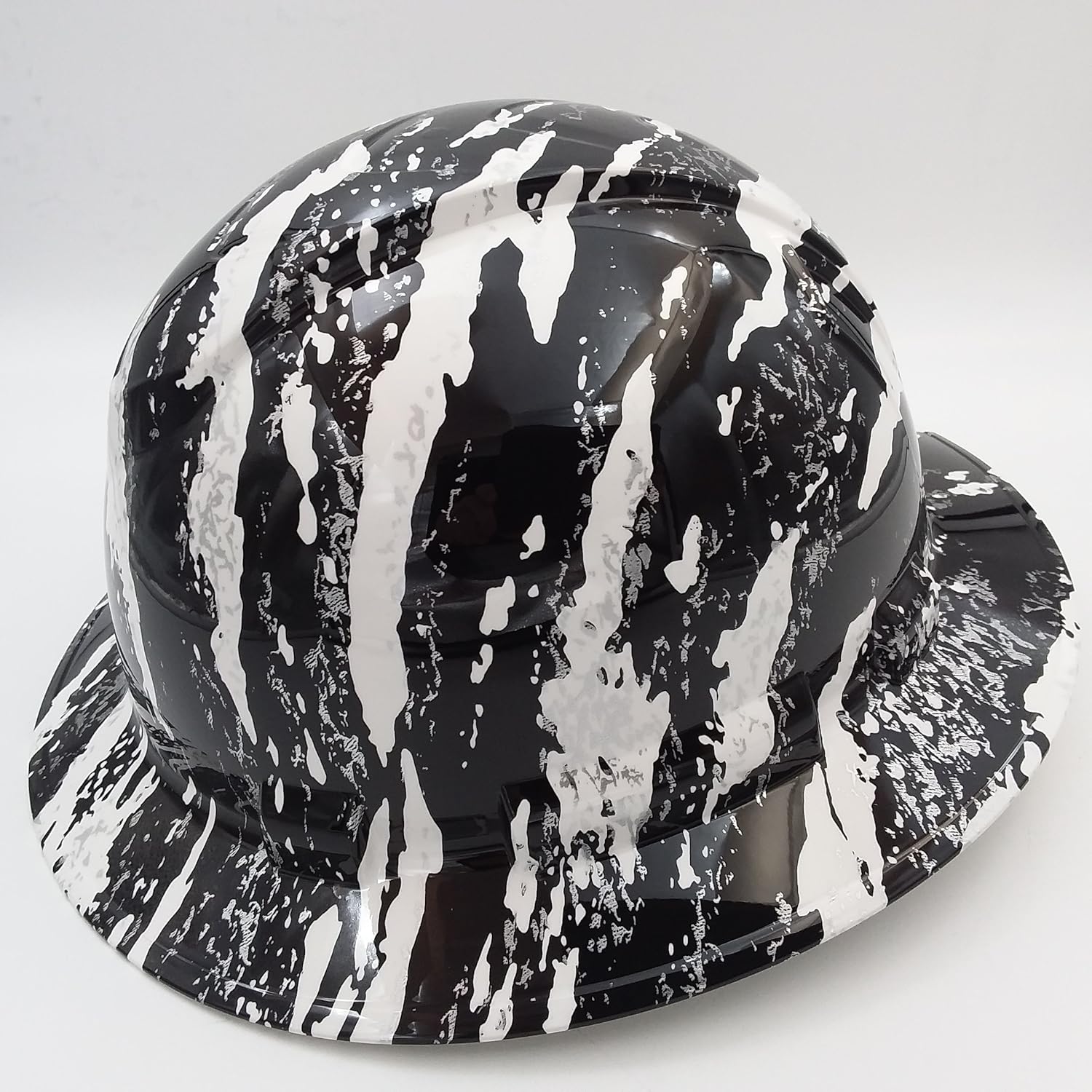 Wet Works Imaging Customized Pyramex Full Brim White Urban Camo Hard Hat with Ratcheting Suspension