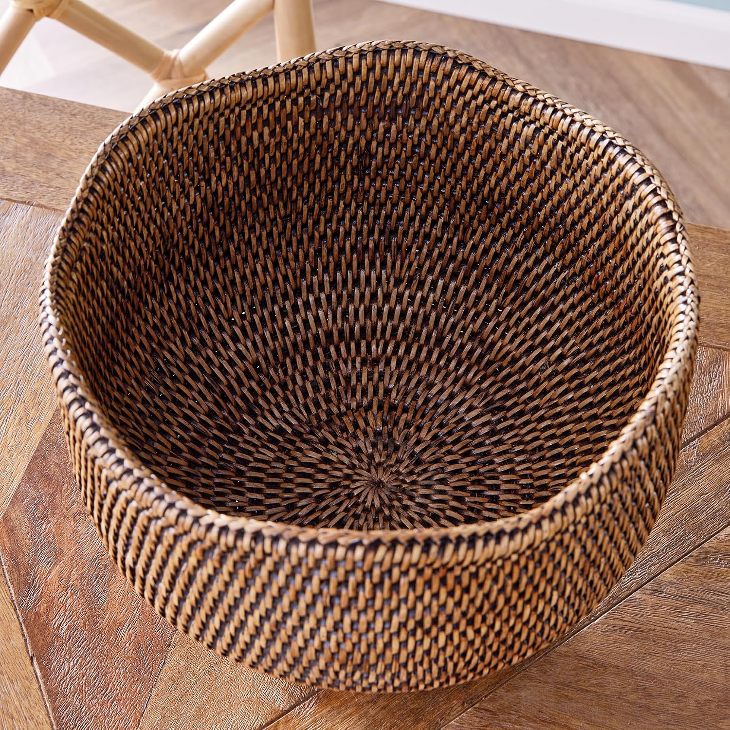 Napa Home & Garden Burma Rattan Footed Cachepot Planter Brown
