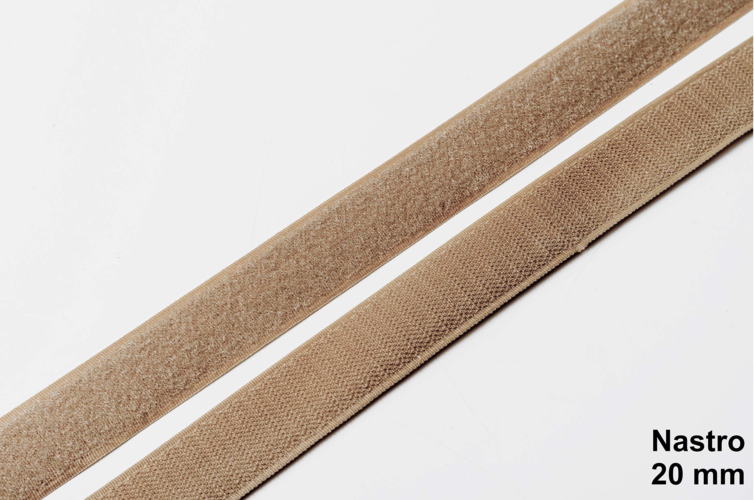 IPEA Ruban à déchirer (non adhésif) à coudre - 25 mètres x 20 mm - Bande de couture extra forte pour décoration de maison vêtements - Corde crochet et anneau - Couleur beige