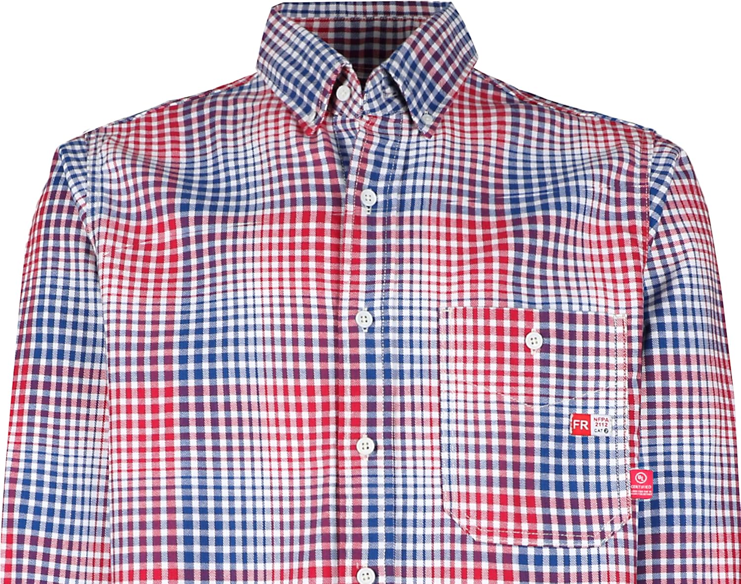 TICOMELA Men’s Mid-Weight FR Welding Shirt, 7.5oz 100% Cotton NFPA 2112 CAT2 – Flame-Resistant Button-Down Work Shirt - Image 4