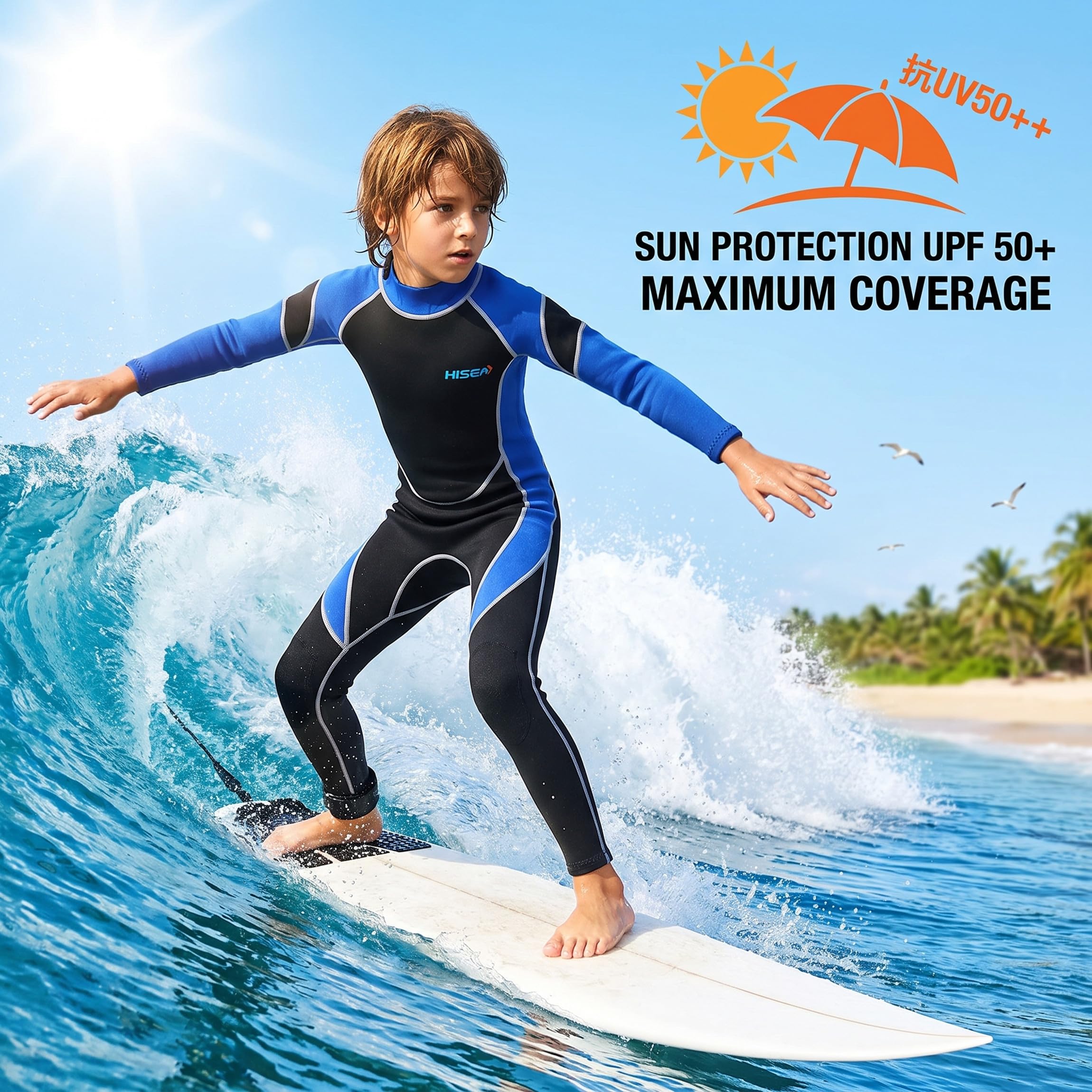 SANANG Combinaison de Plongée pour Enfants en Néoprène de 2,5 mm, Modèle Une Pièce, pour Le Snorkeling et la Plongée