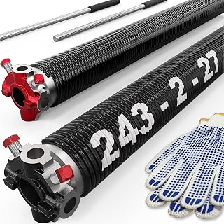 243x27 1 Pair Garage Door Torsion Spring w/Winding Bar