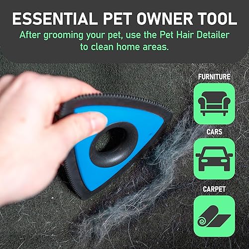 Vista 30 de Maxpower Planet - Cepillo de aseo para mascotas, herramienta de doble cara, rastrillo para perros y gatos, extraancho, peine para desenredar pelo